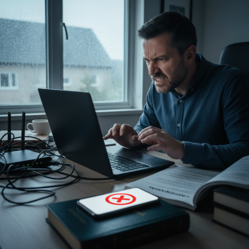 Network connection being disupted while man is working